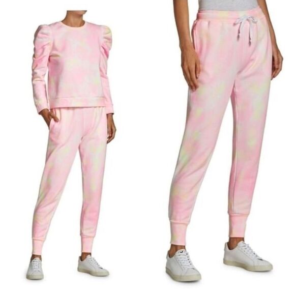 Generation Love Brand Lulu Tie-Dyed Sweatpants Pink‎ and Yellow Size Large - Picture 1 of 9